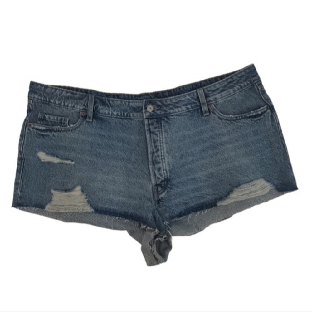 Old Navy Women's High Rise O.G. Straight Jean Shorts Size 22 Cutoff‎ Pockets
